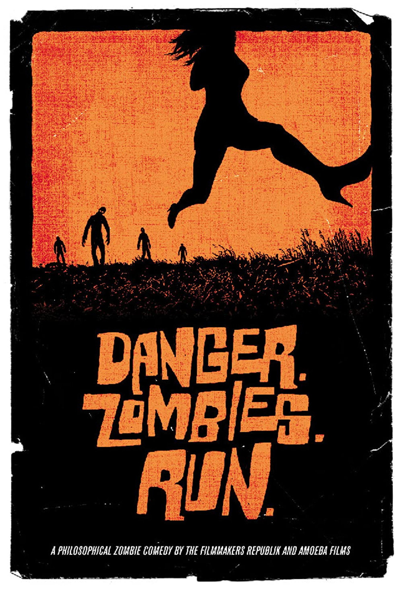 Danger. Zombies. Run. filmaffisch