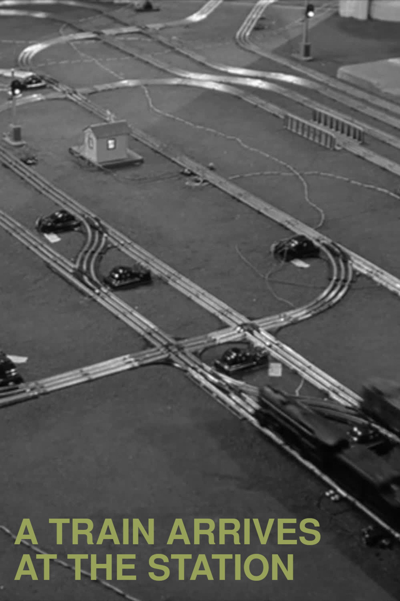 A Train Arrives at the Station Backdrop