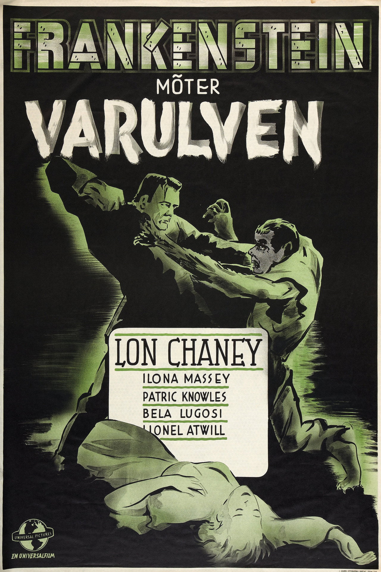Frankenstein möter varulven filmaffisch
