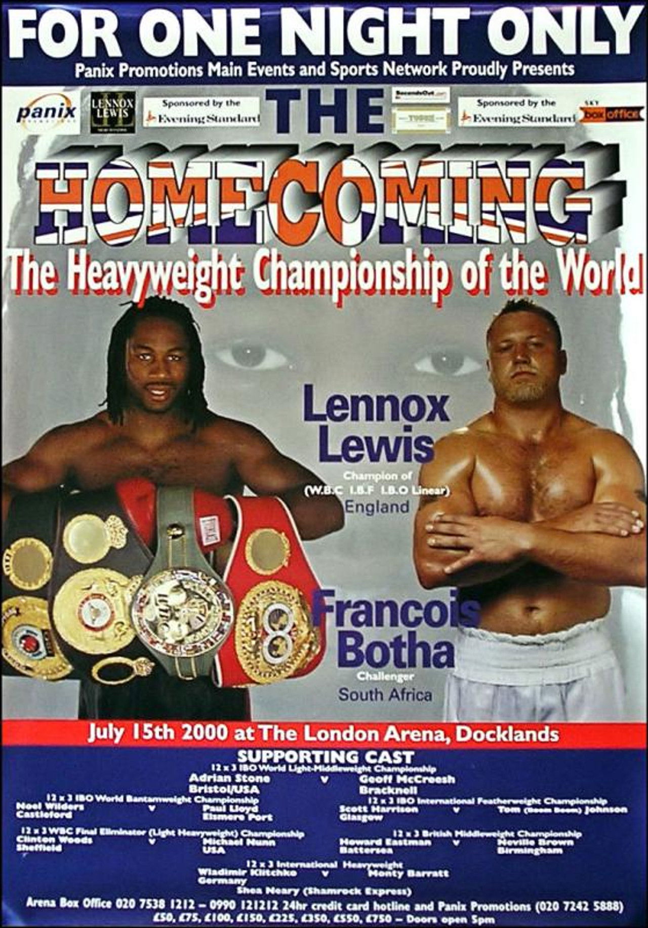 Lennox Lewis vs. Francois Botha Backdrop