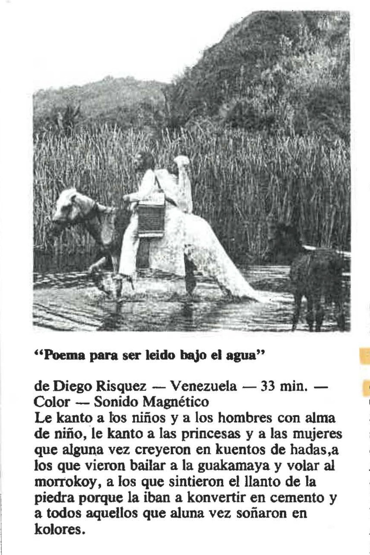 Poema para ser leído bajo el agua filmaffisch
