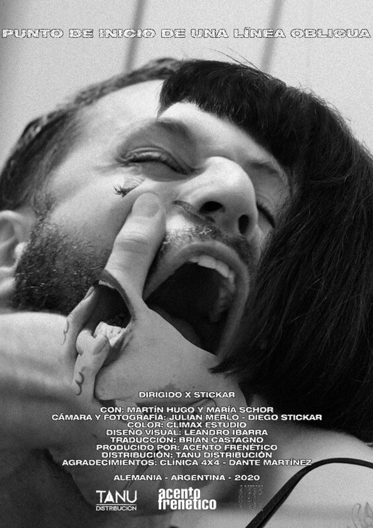 Punto de inicio de una línea oblicua filmaffisch