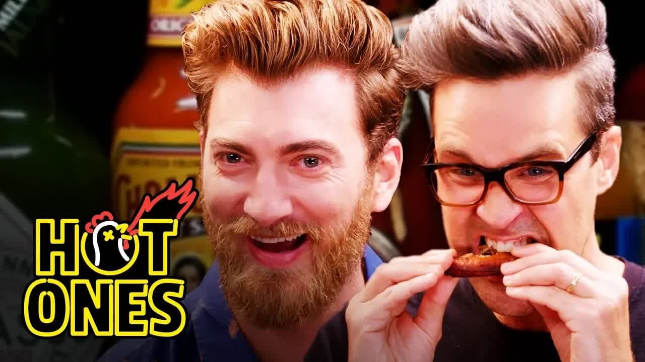 Hot Ones - Season 6 Episode 11 : Rhett & Link Hiccup Uncontrollably While Eating Spicy Wings