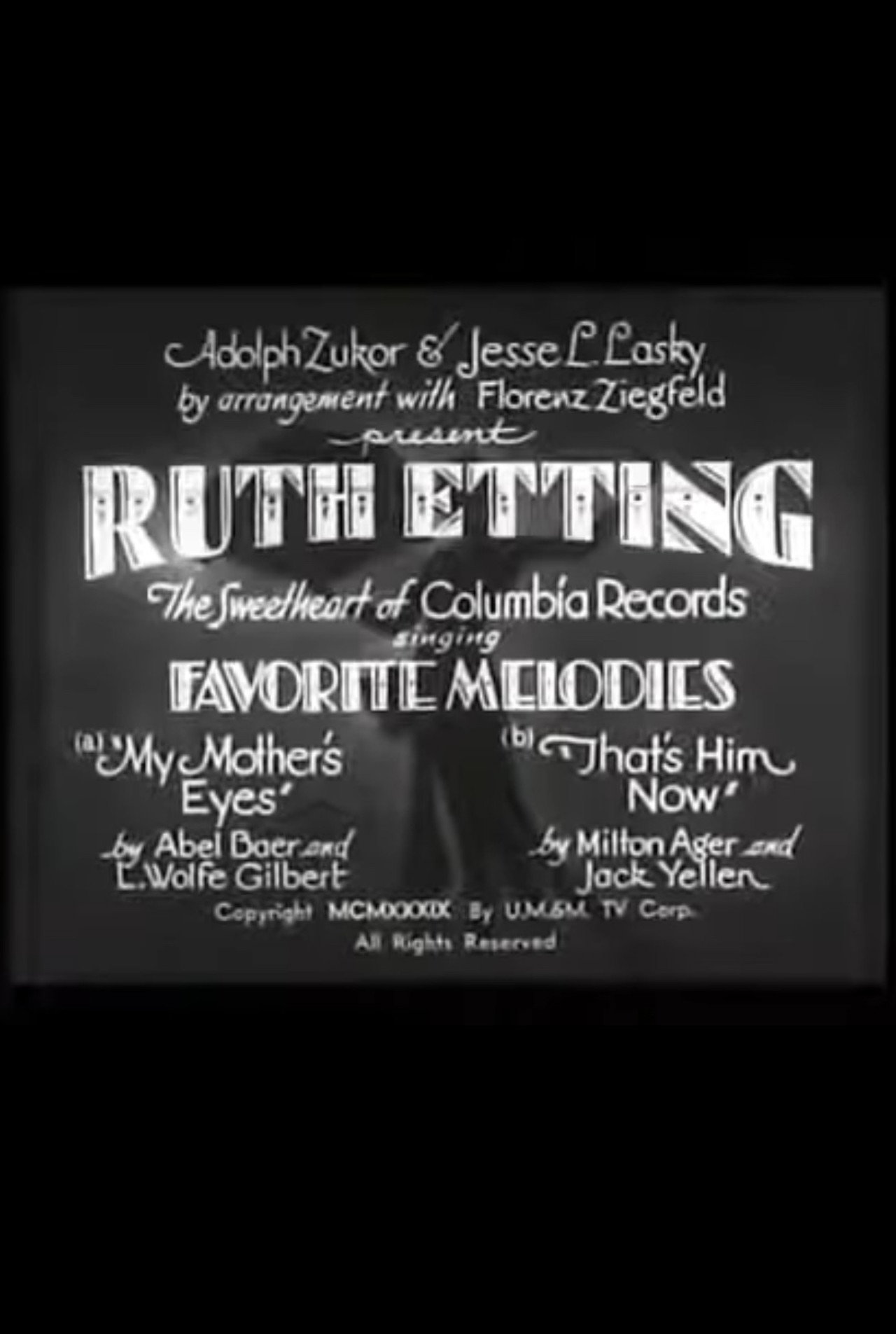 Ruth Etting in Favorite Melodies Backdrop