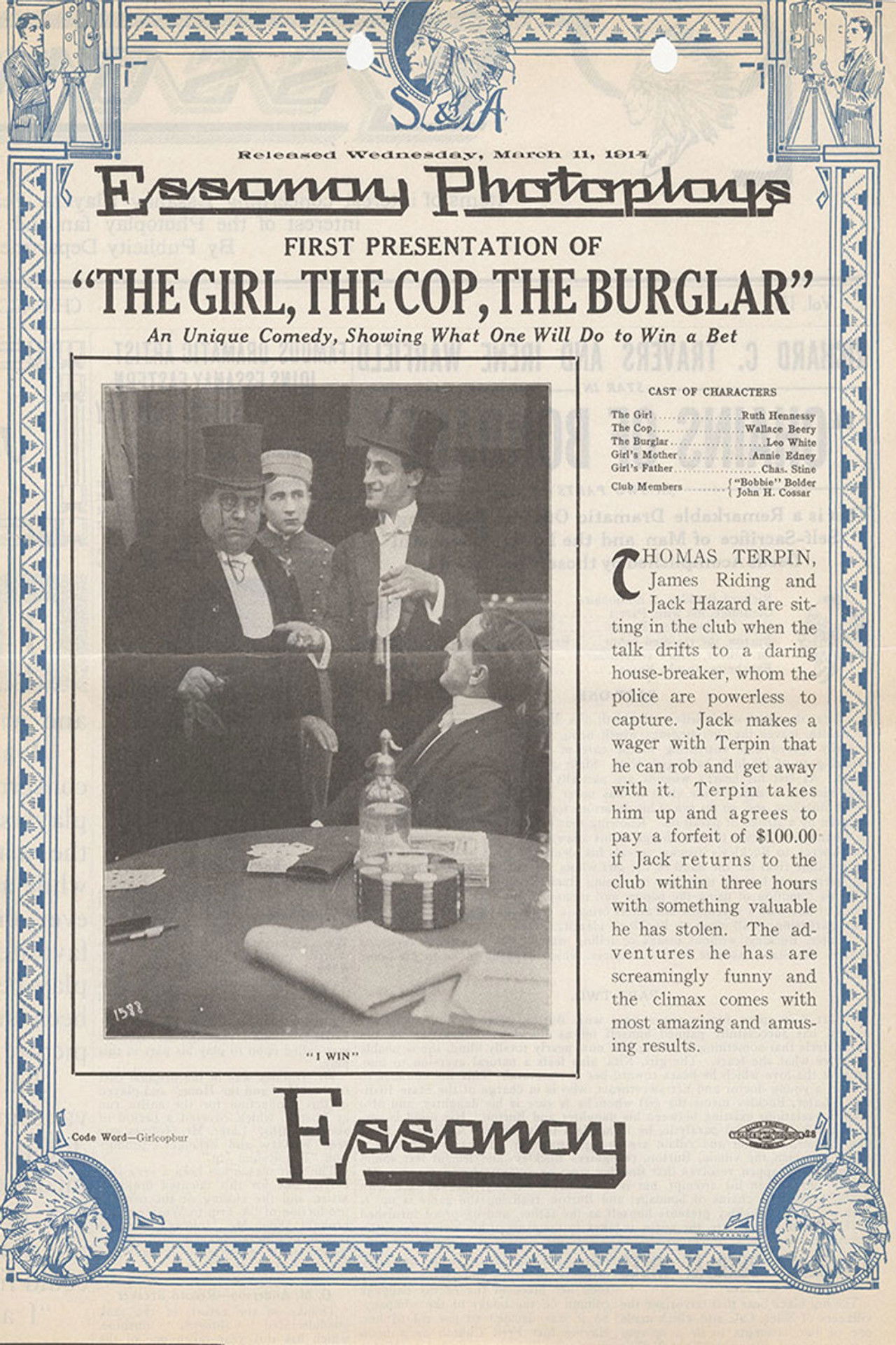 The Girl, the Cop, the Burglar Backdrop