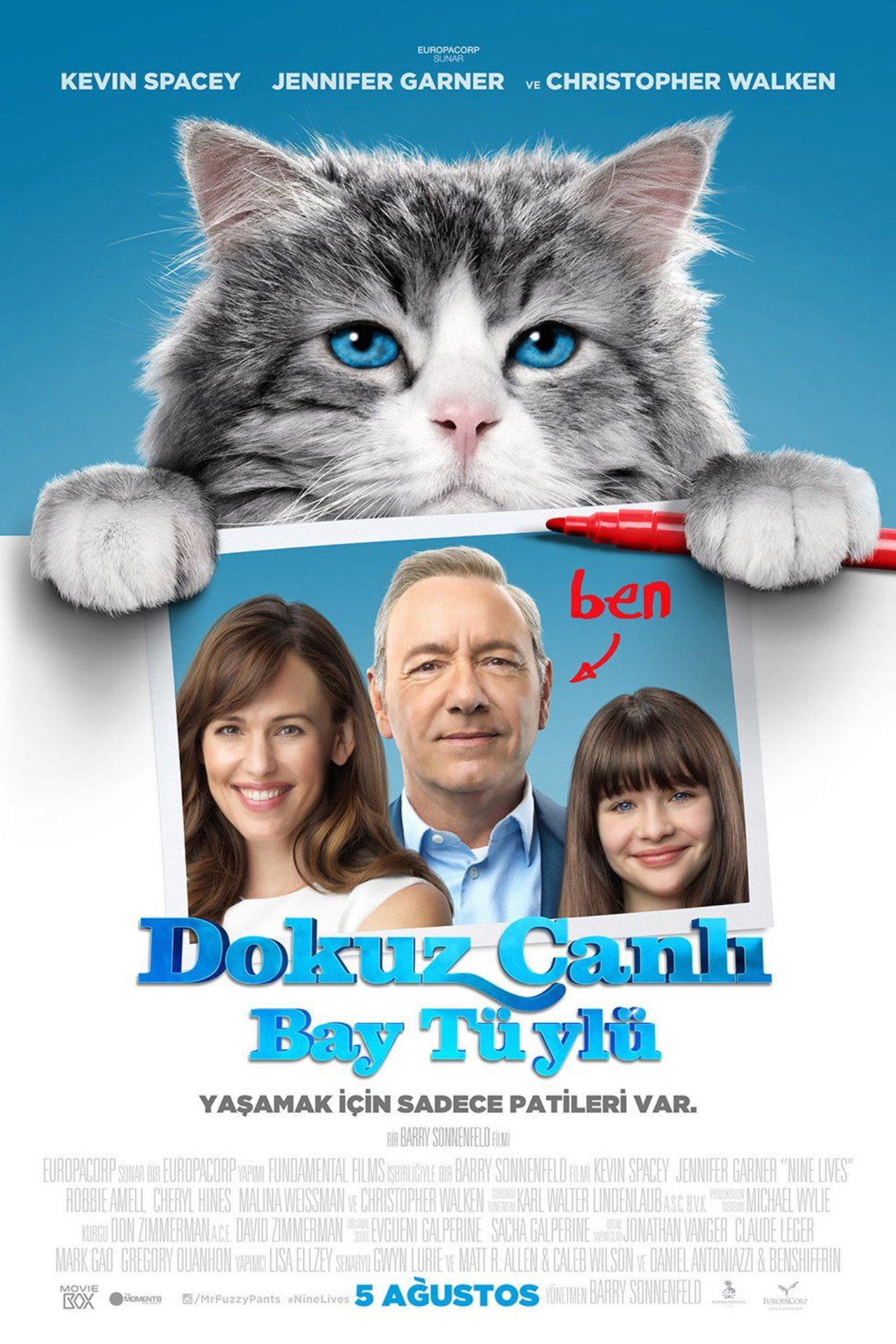 Dokuz Canlı Bay Tüylü Poster