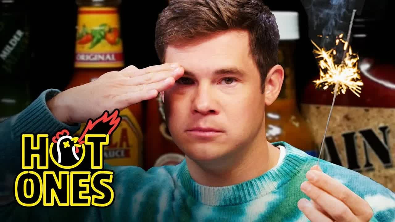 Hot Ones - Season 9 Episode 6 : Adam Devine Gets Patriotic While Eating Spicy Wings