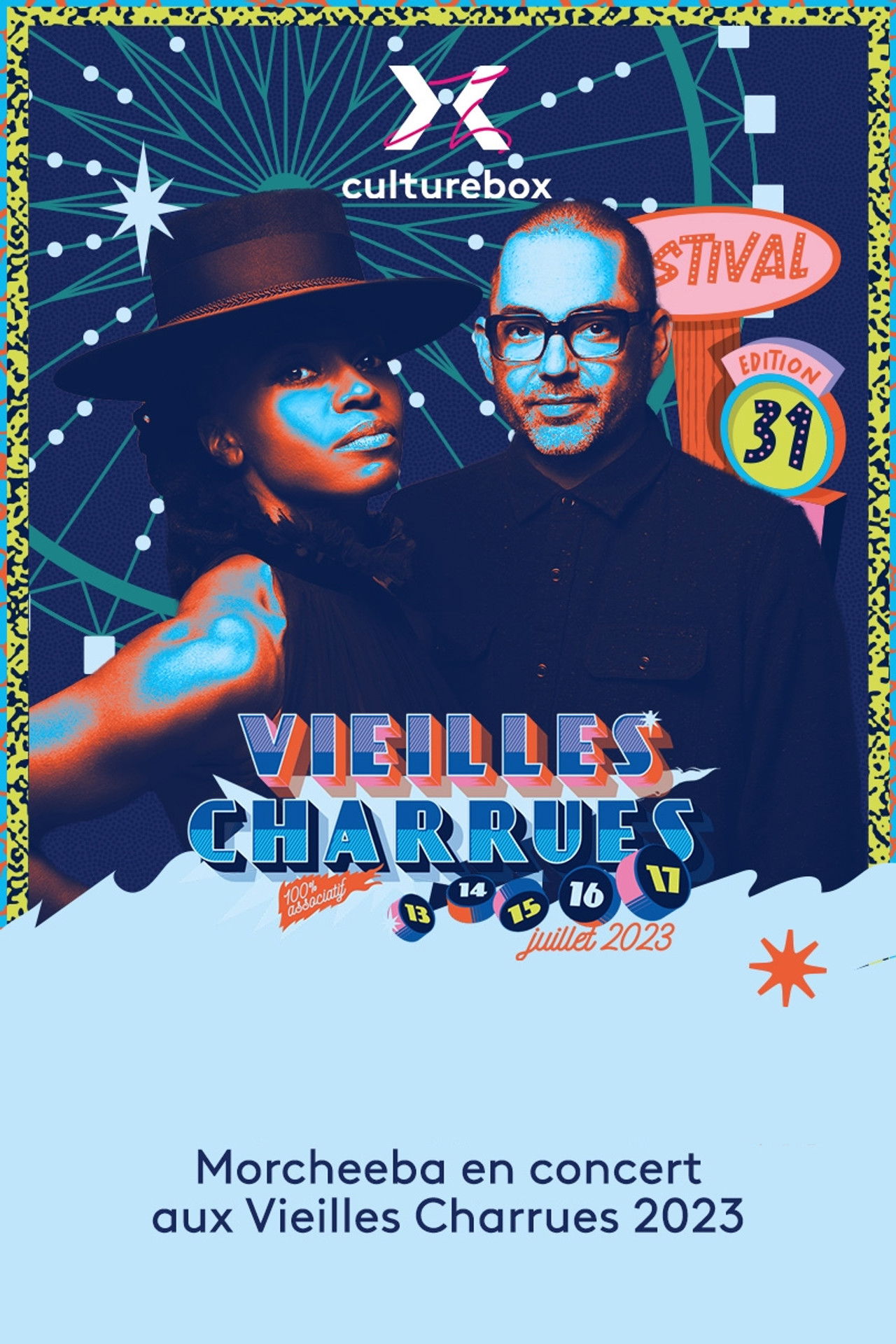 Morcheeba en concert aux Vieilles Charrues 2023 Backdrop