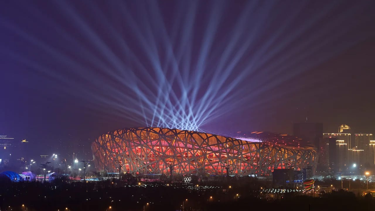 Scen från Beijing 2022 Olympics Closing Ceremony