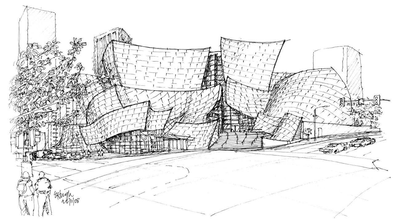 Sketches of Frank Gehry Backdrop Image