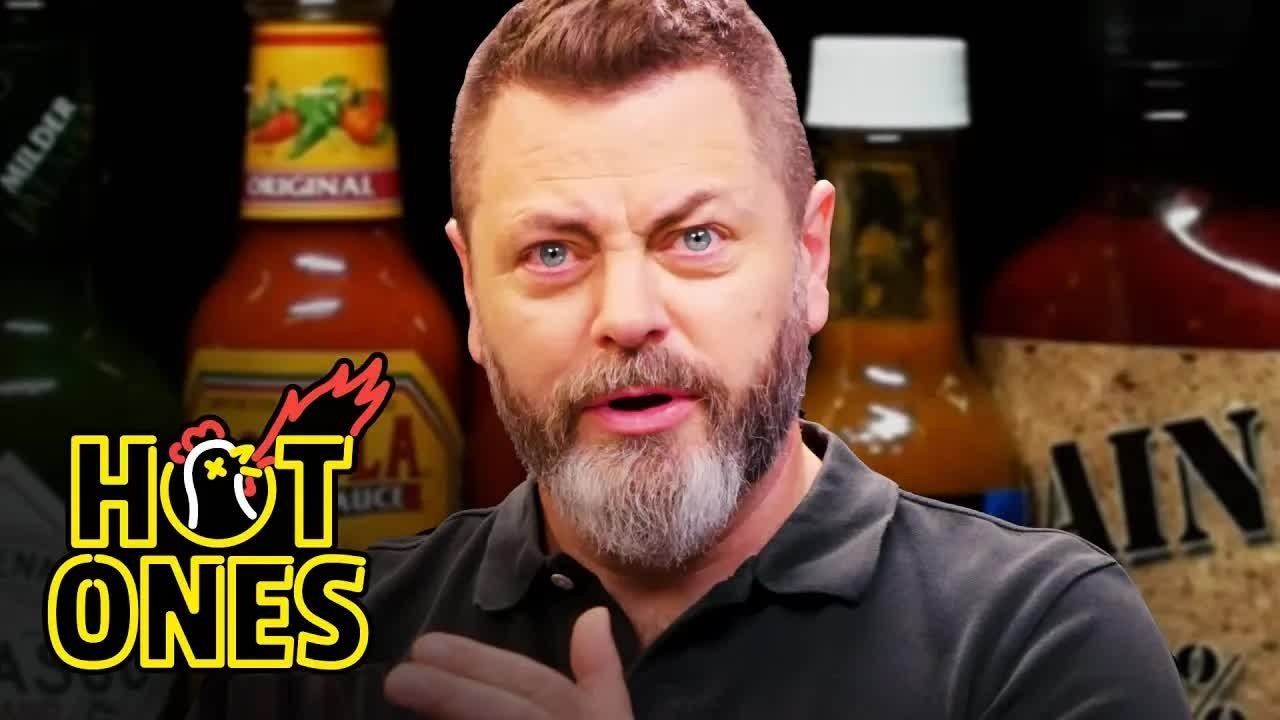 Hot Ones - Season 10 Episode 7 : Nick Offerman Gets the Job Done While Eating Spicy Wings