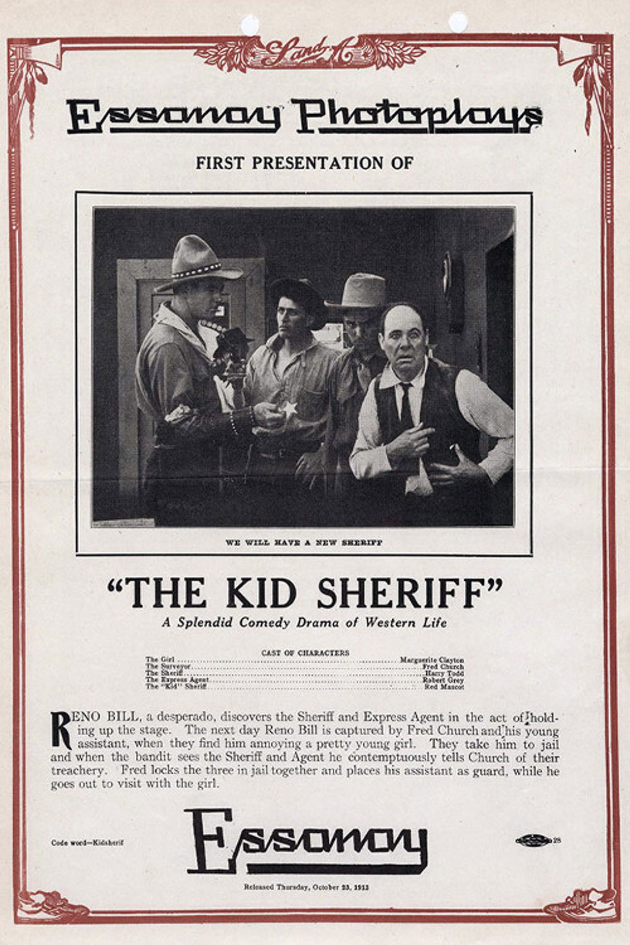 The Kid Sheriff Backdrop