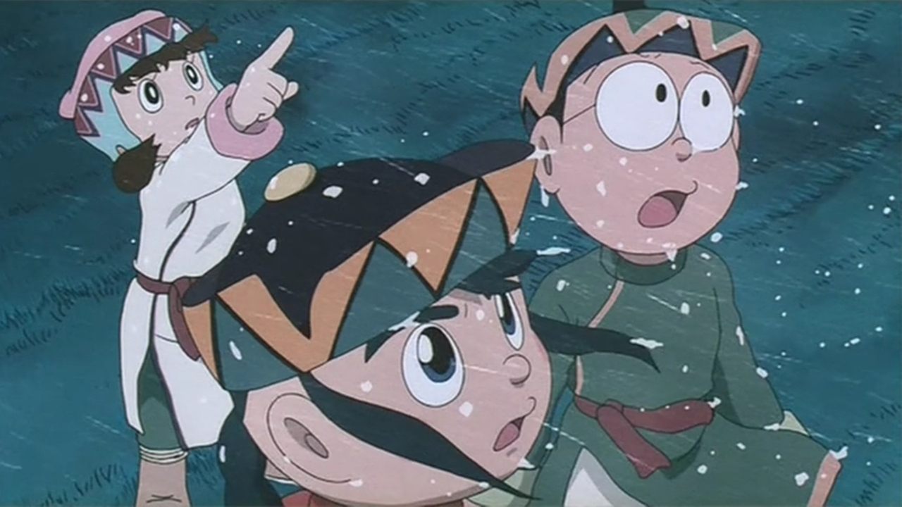 Scen från Doraemon: Nobita and the Windmasters