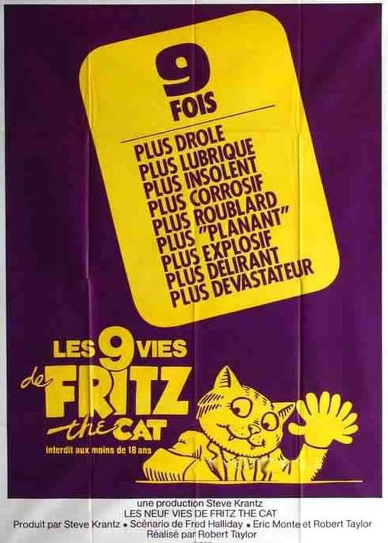 Les 9 Vies De Fritz Le Chat poster