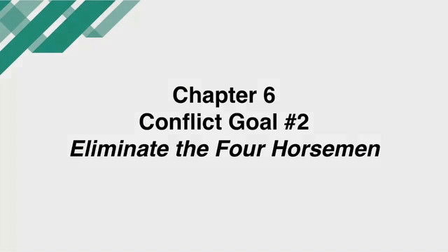 Clinical Foundations in Gottman Method Couples Therapy - Season 1 Episode 10 : Chapter 6 - Conflict Goal #2: Eliminate the Four Horsemen and Replace Them With Their Antidotes