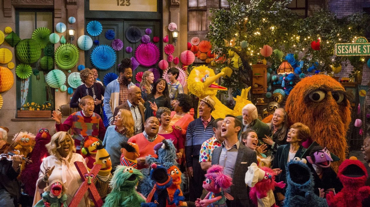 Sesame Street's 50th Anniversary Celebration backdrop