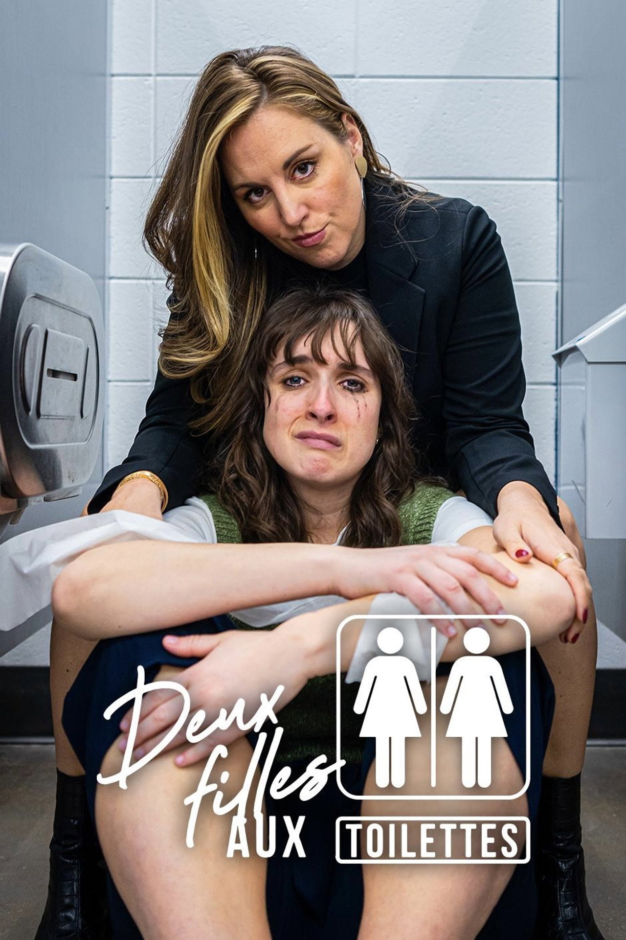 Deux filles aux toilettes affisch
