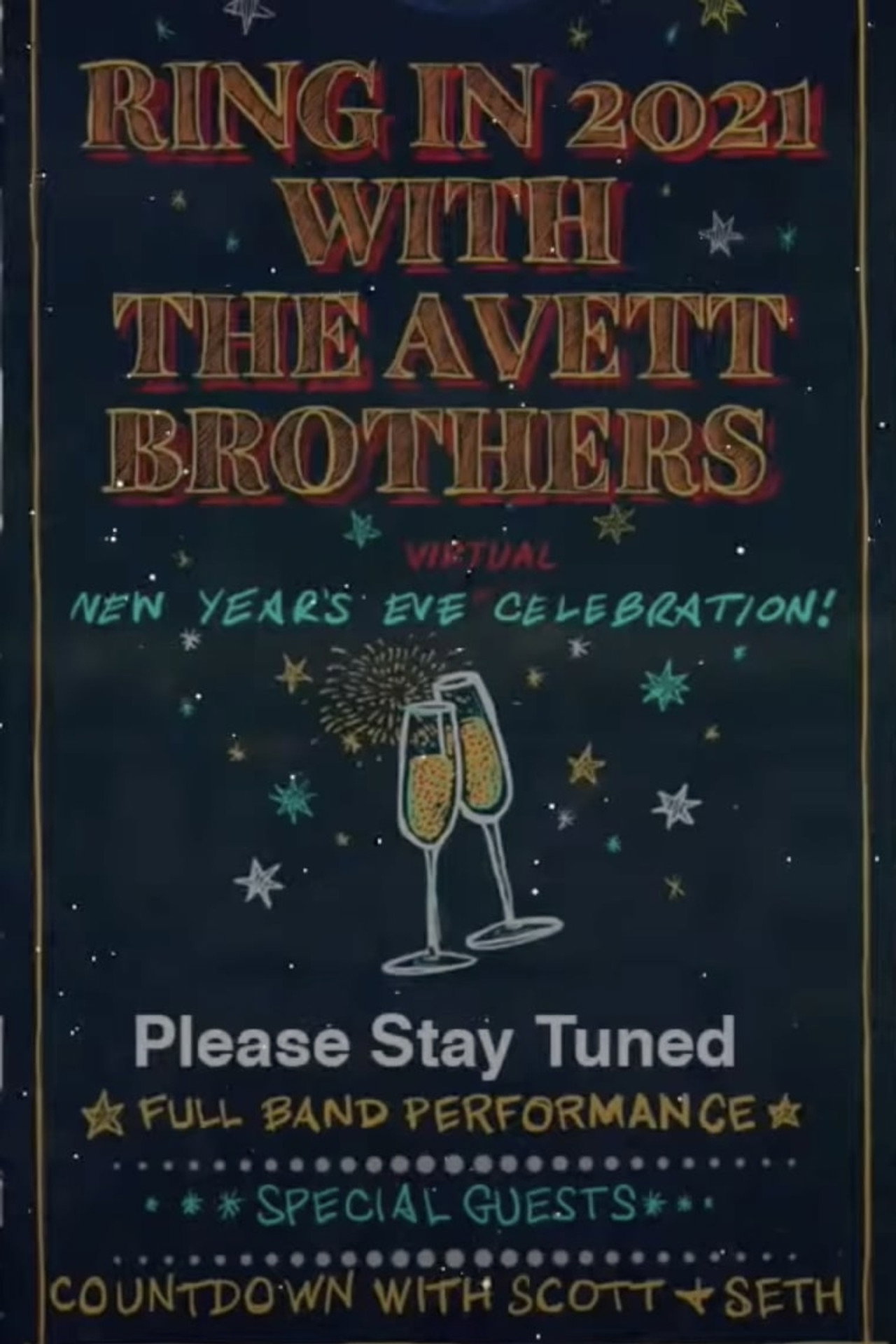 The Avett Brothers LIVE New Year's Eve Virtual Celebration Backdrop