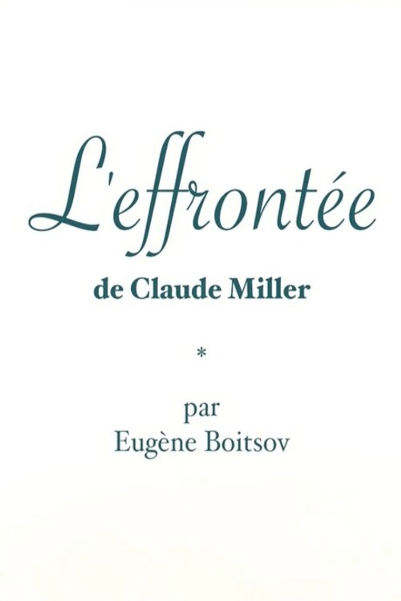 Short Cuts : L'Effrontée de Claude Miller filmaffisch