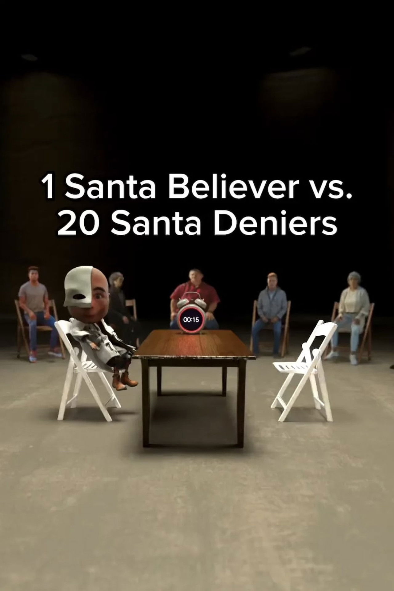 1 Santa Believer vs. 20 Santa Deniers