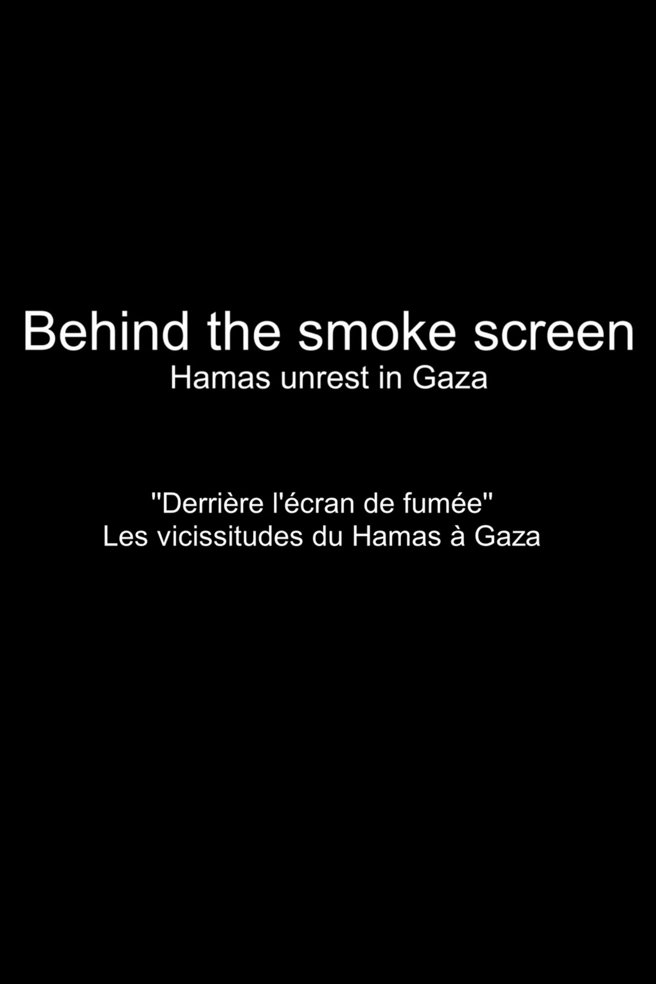 Behind the Smokescreen: Hamas Unrest in Gaza filmaffisch