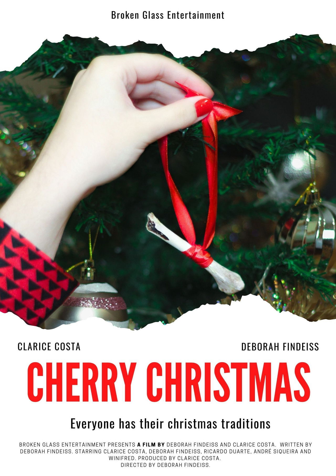 Cherry Christmas Backdrop