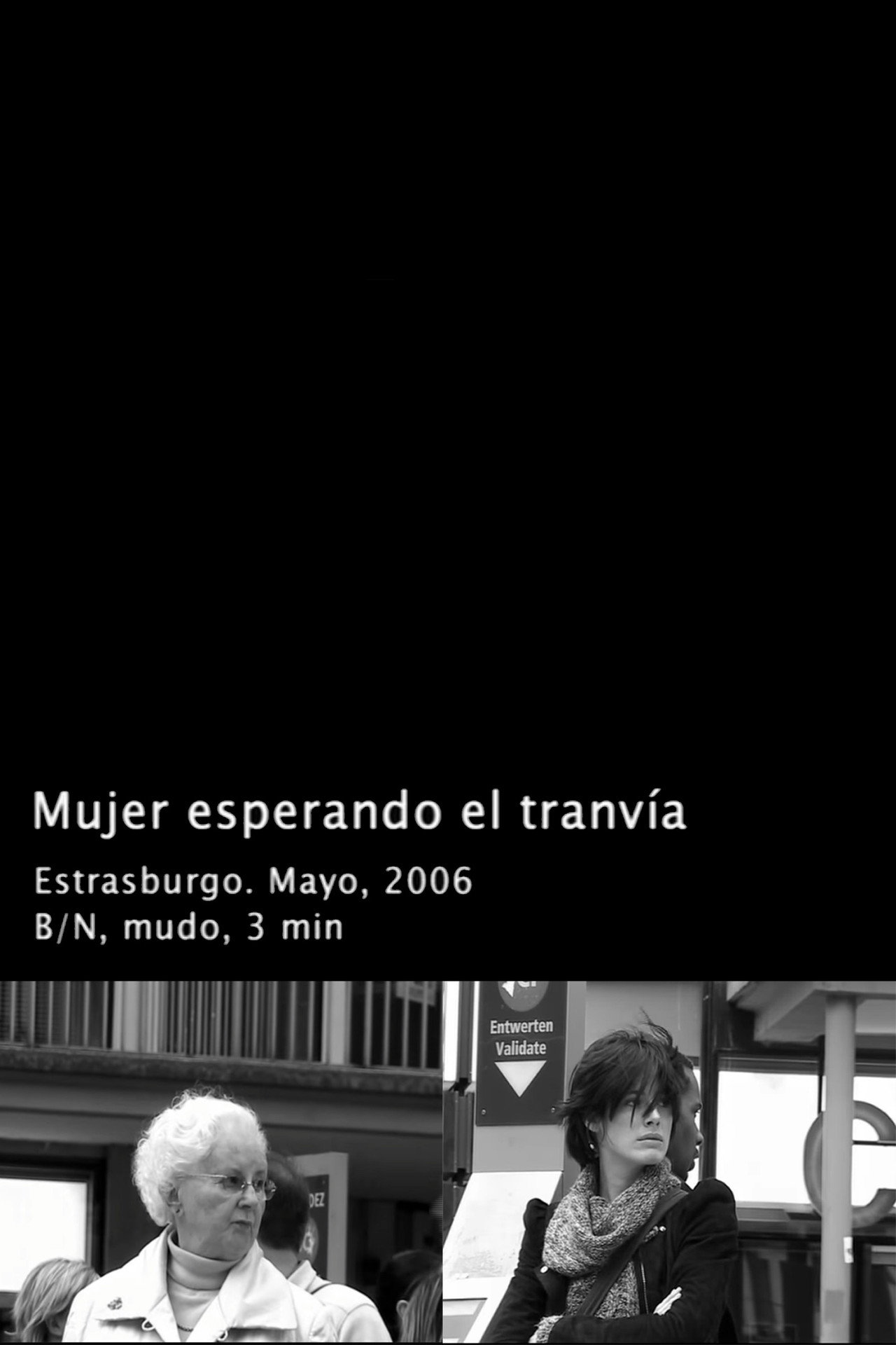 Mujer esperando al tranvía filmaffisch