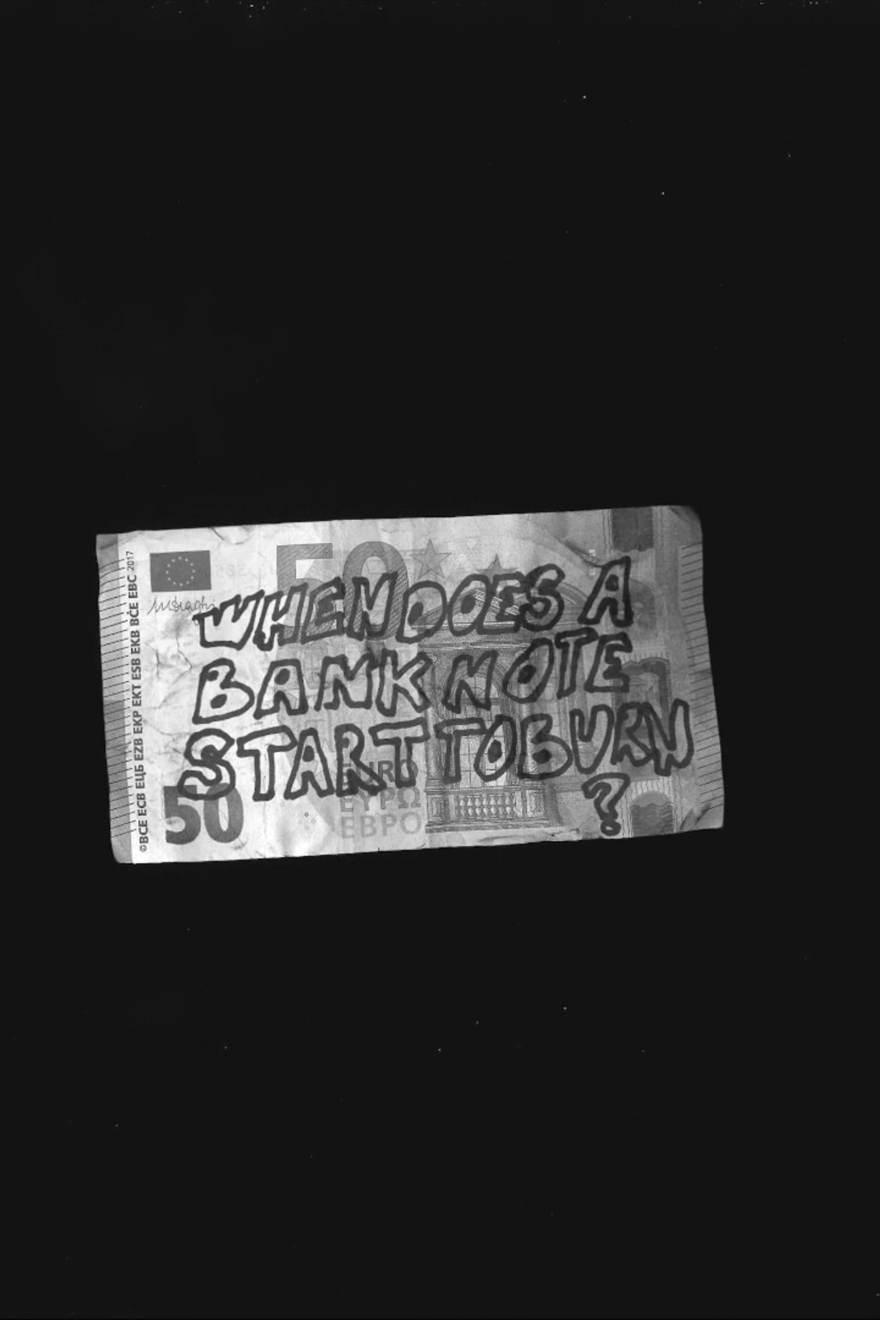 Frustration: When Does a Banknote Start to Burn ?