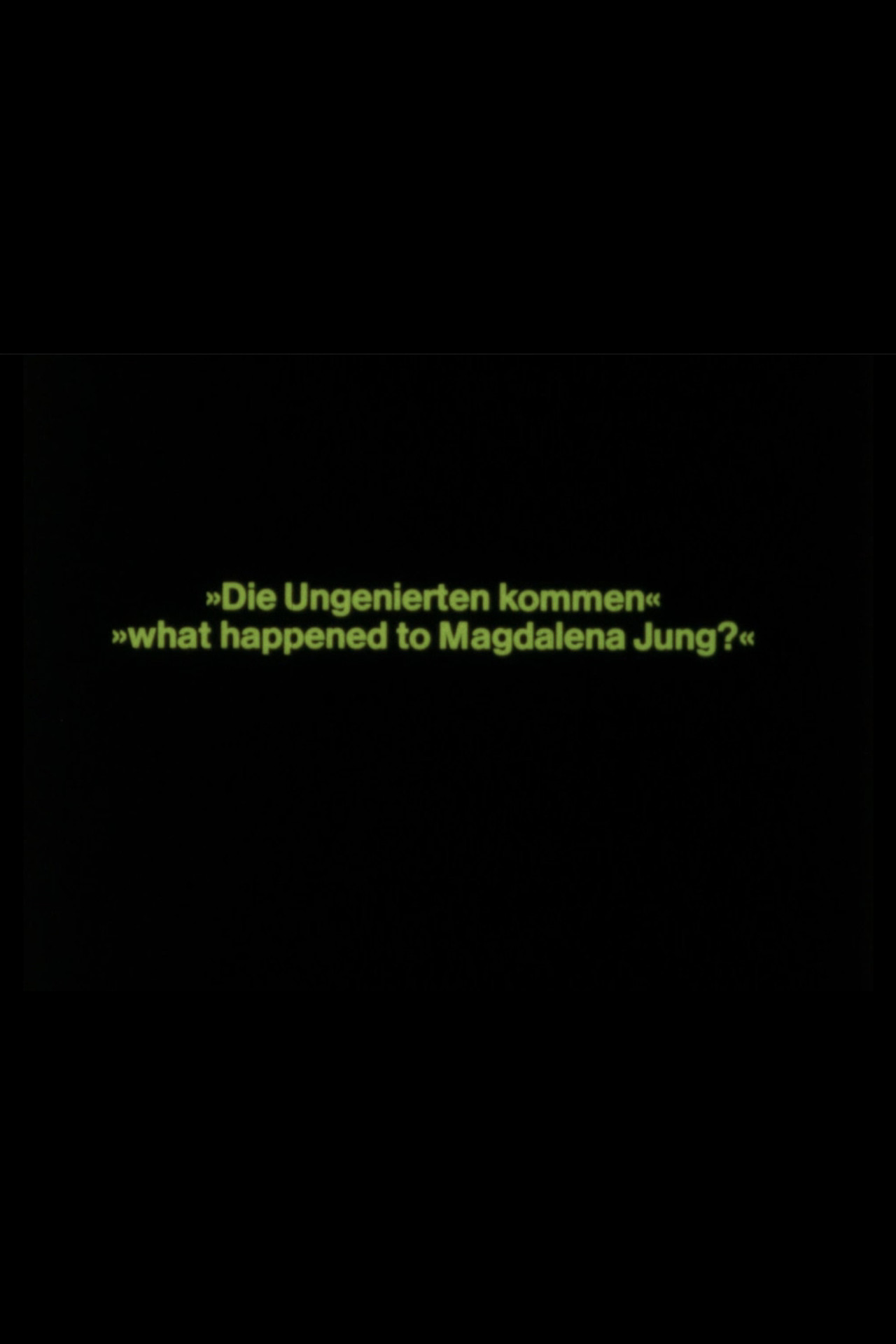 Die Ungenierten kommen - What happened to Magdalena Jung? filmaffisch