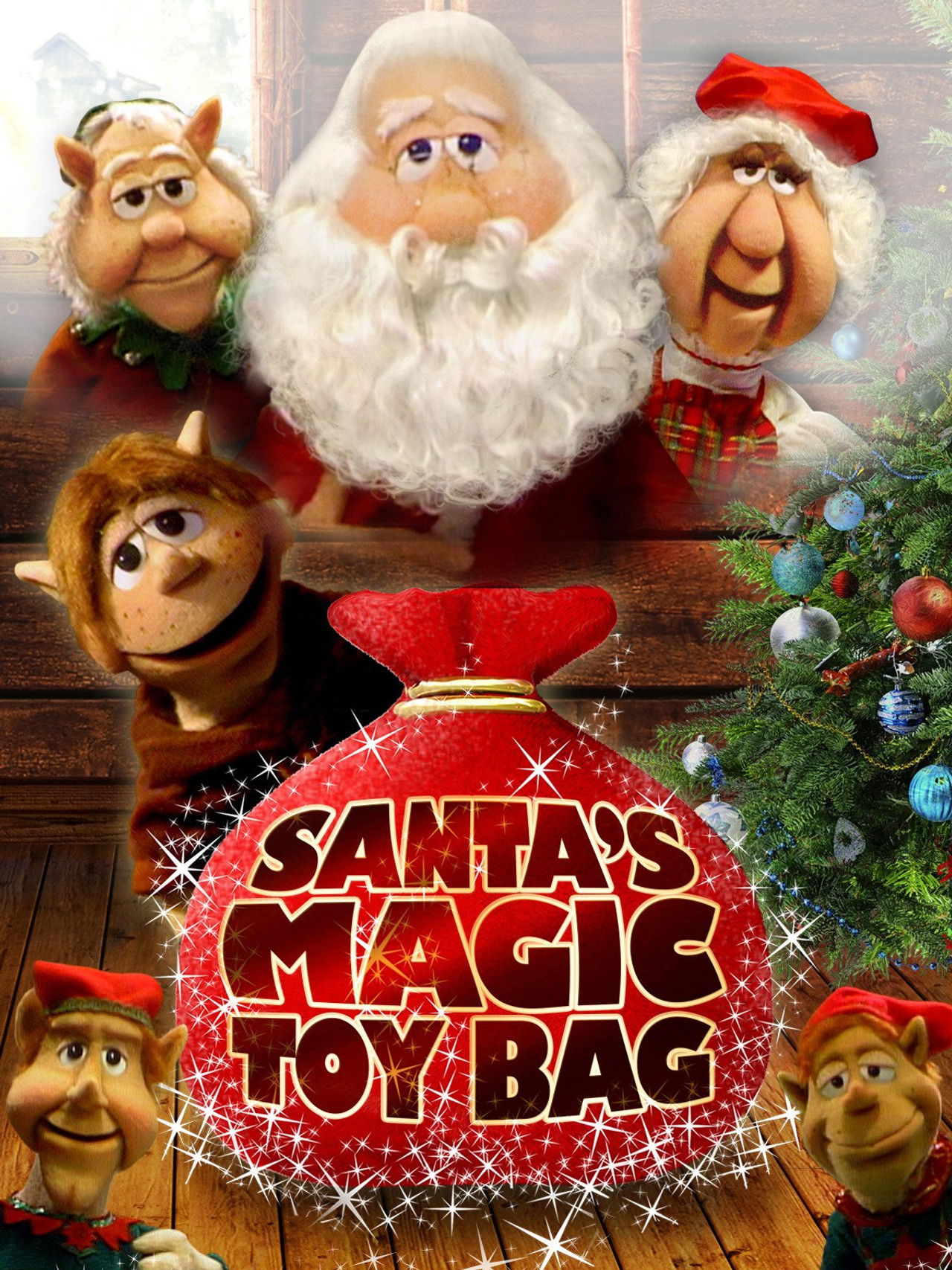Santa's Magic Toy Bag Backdrop