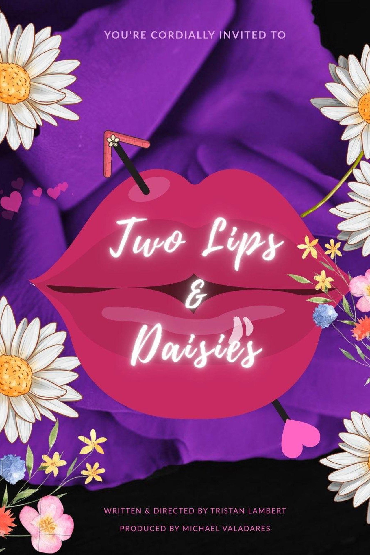 Two Lips and Daisies Backdrop