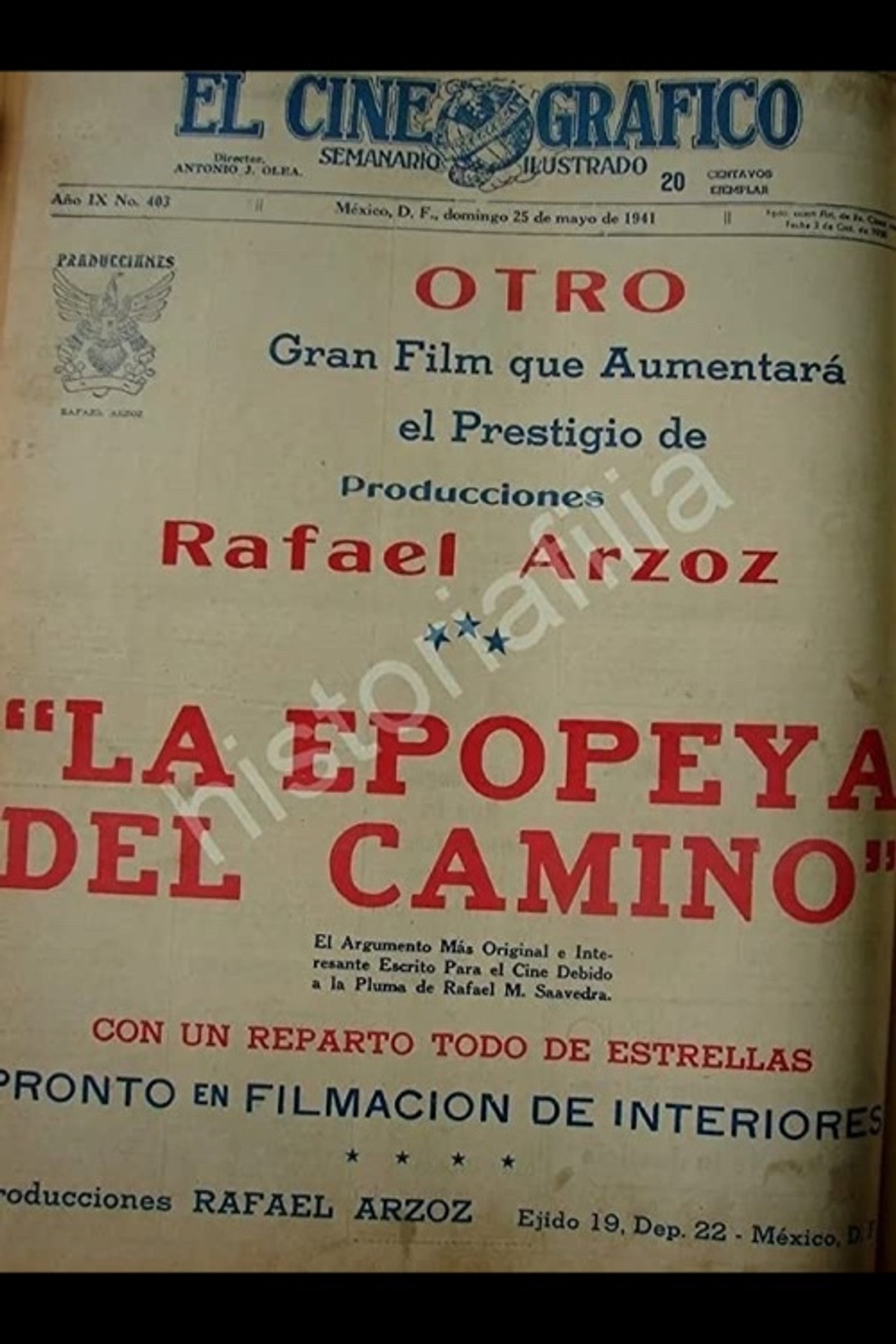 La epopeya del camino filmaffisch