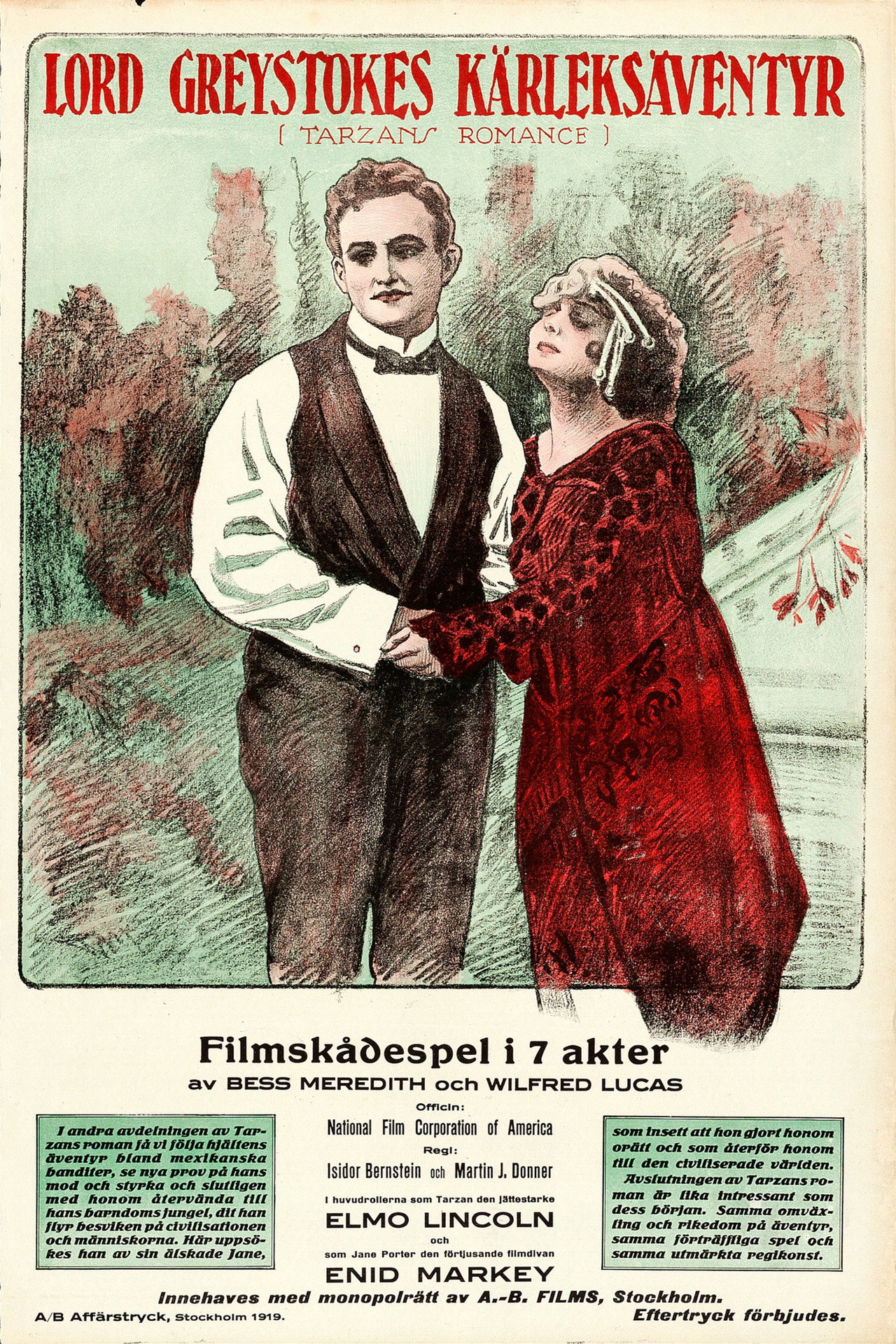 Lord Greystokes kärleksäventyr filmaffisch