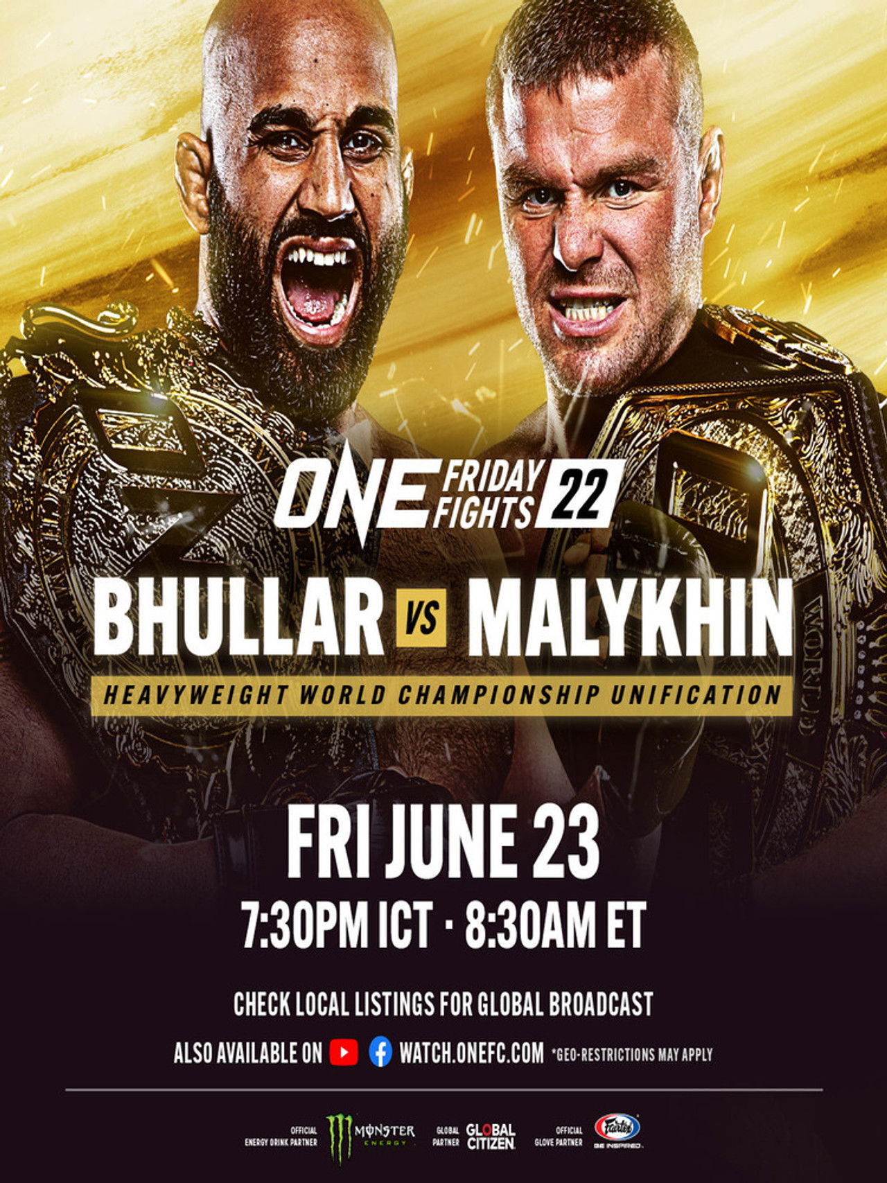 ONE Friday Fights 22: Bhullar vs. Malykhin Backdrop
