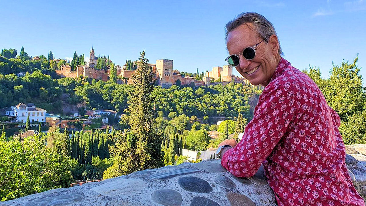 Write Around the World with Richard E Grant background