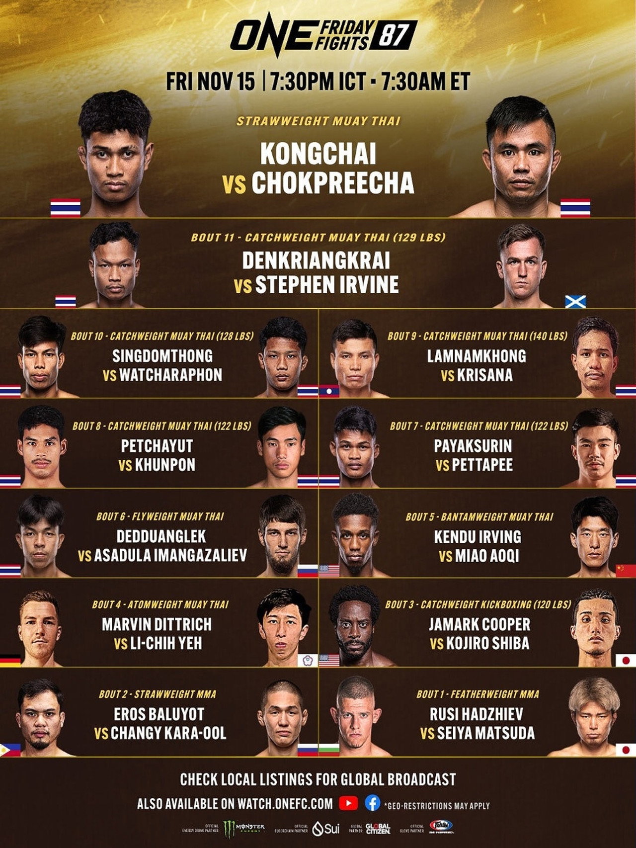 ONE Friday Fights 87: Kongchai vs. Chokpreecha filmaffisch