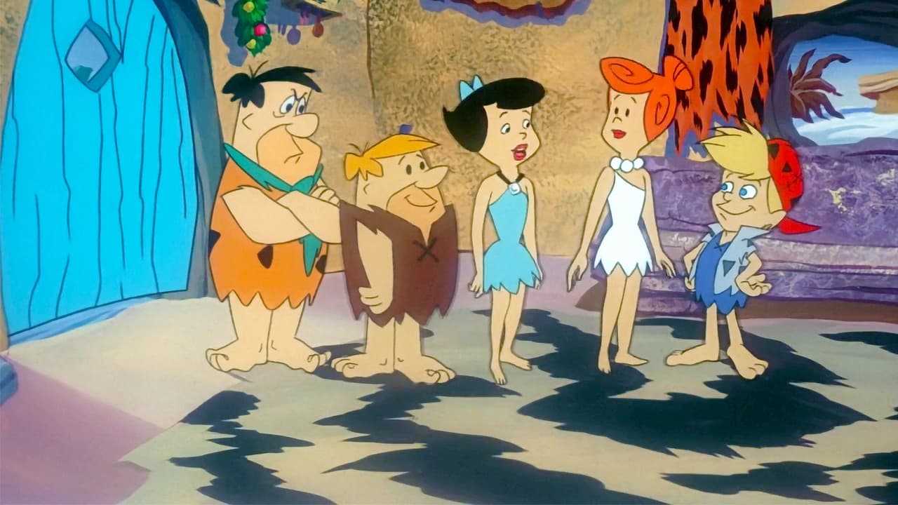 A Flintstone Family Christmas Backdrop Image