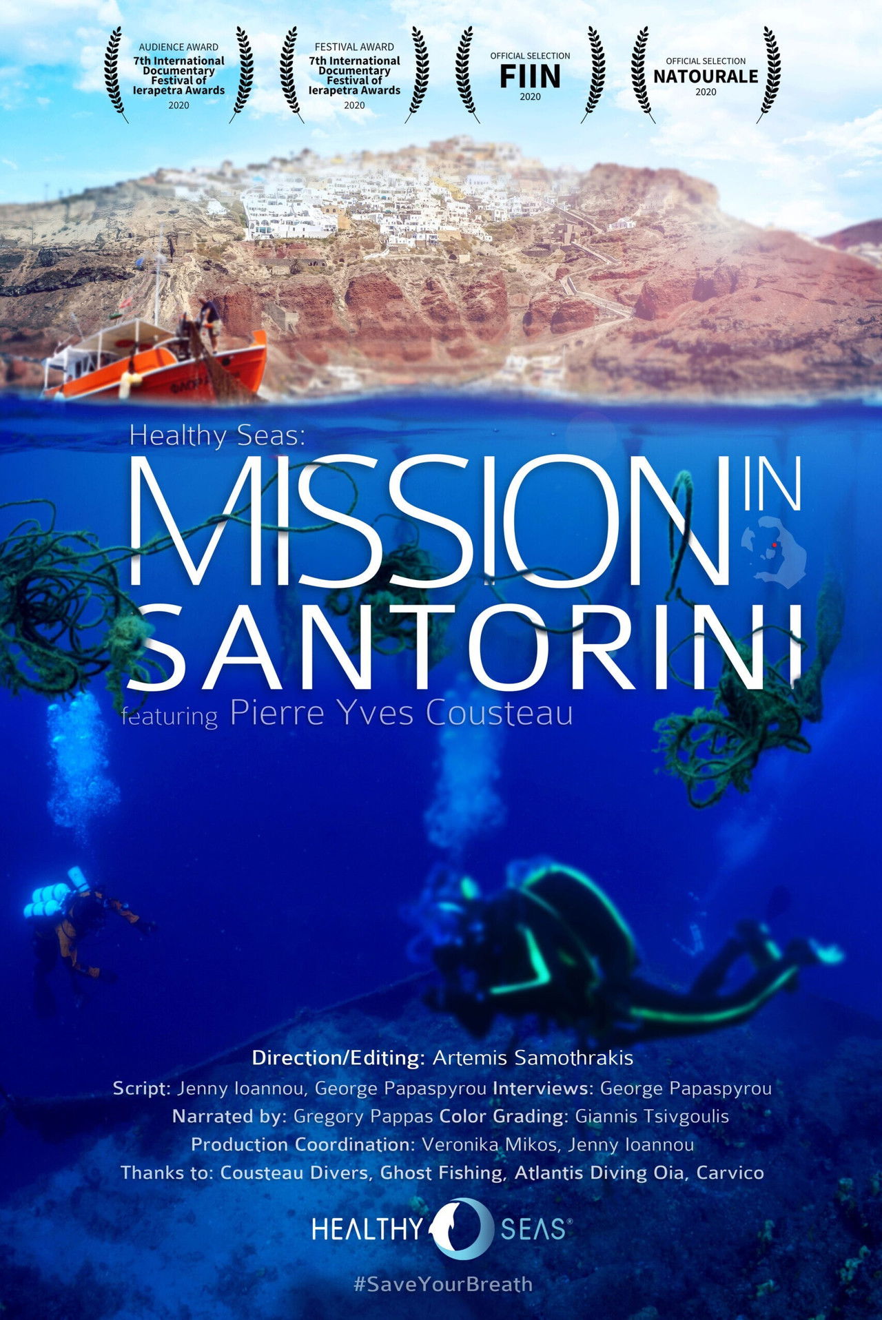 Healthy Seas: Mission to Santorini Backdrop