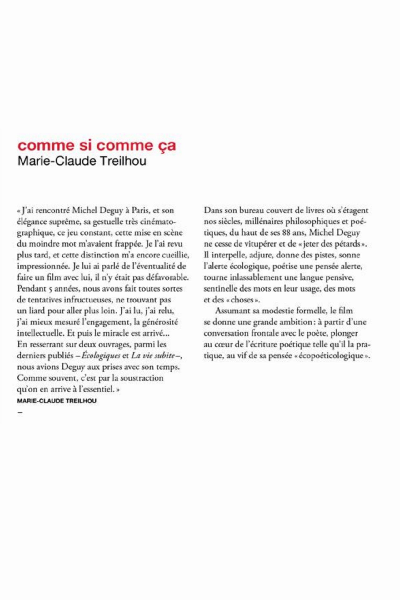 Comme si, comme ça filmaffisch