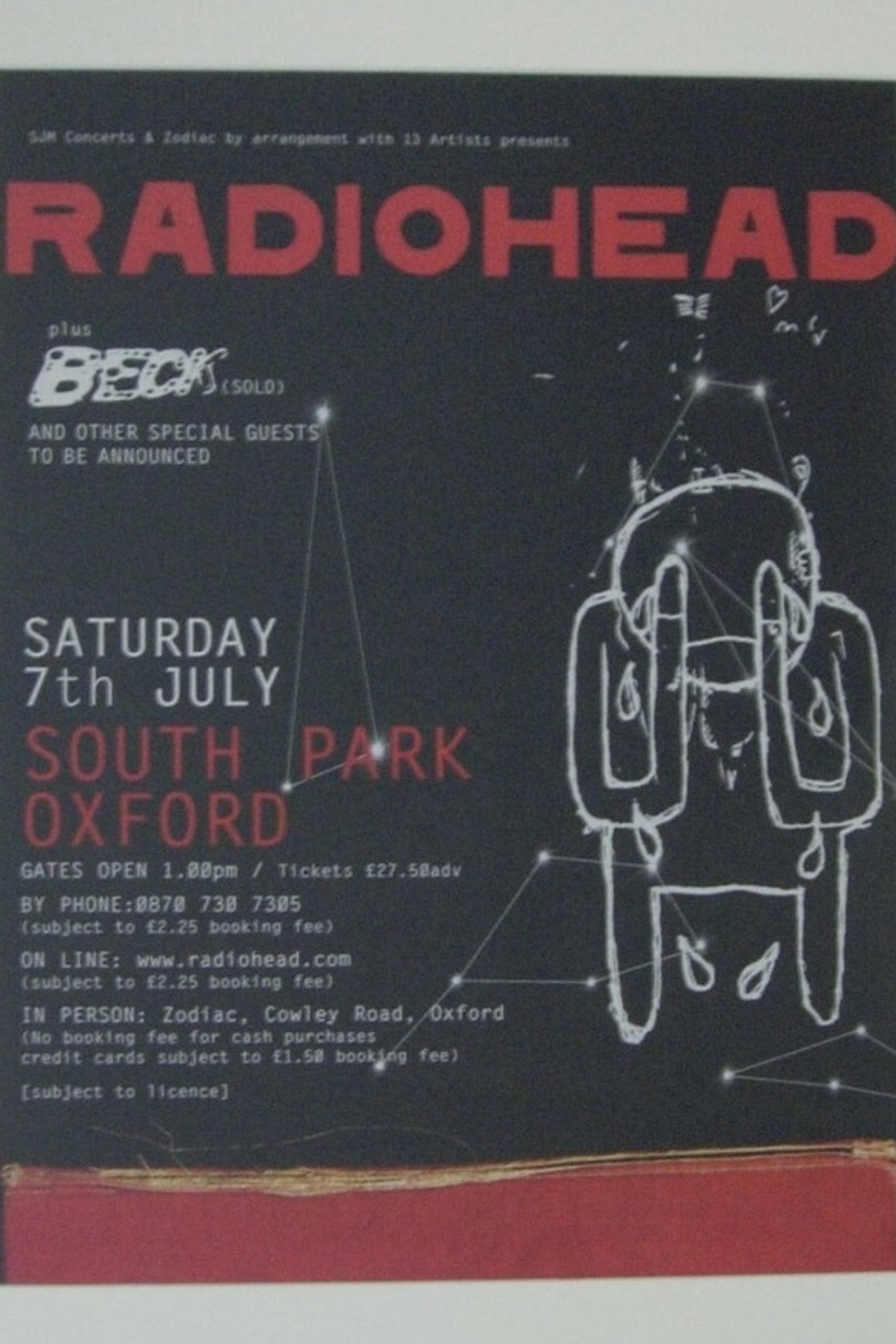 Radiohead - Live at South Park, Oxford (July 2001) Backdrop