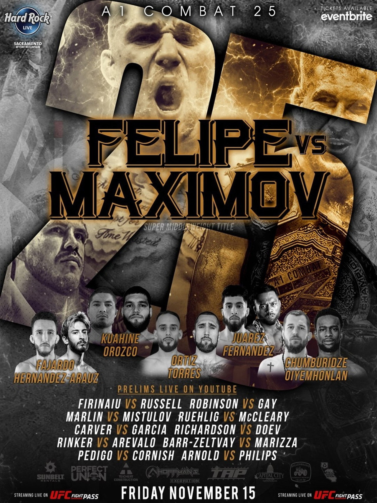 Urijah Faber A1 Combat 25: Felipe vs. Maximov poster