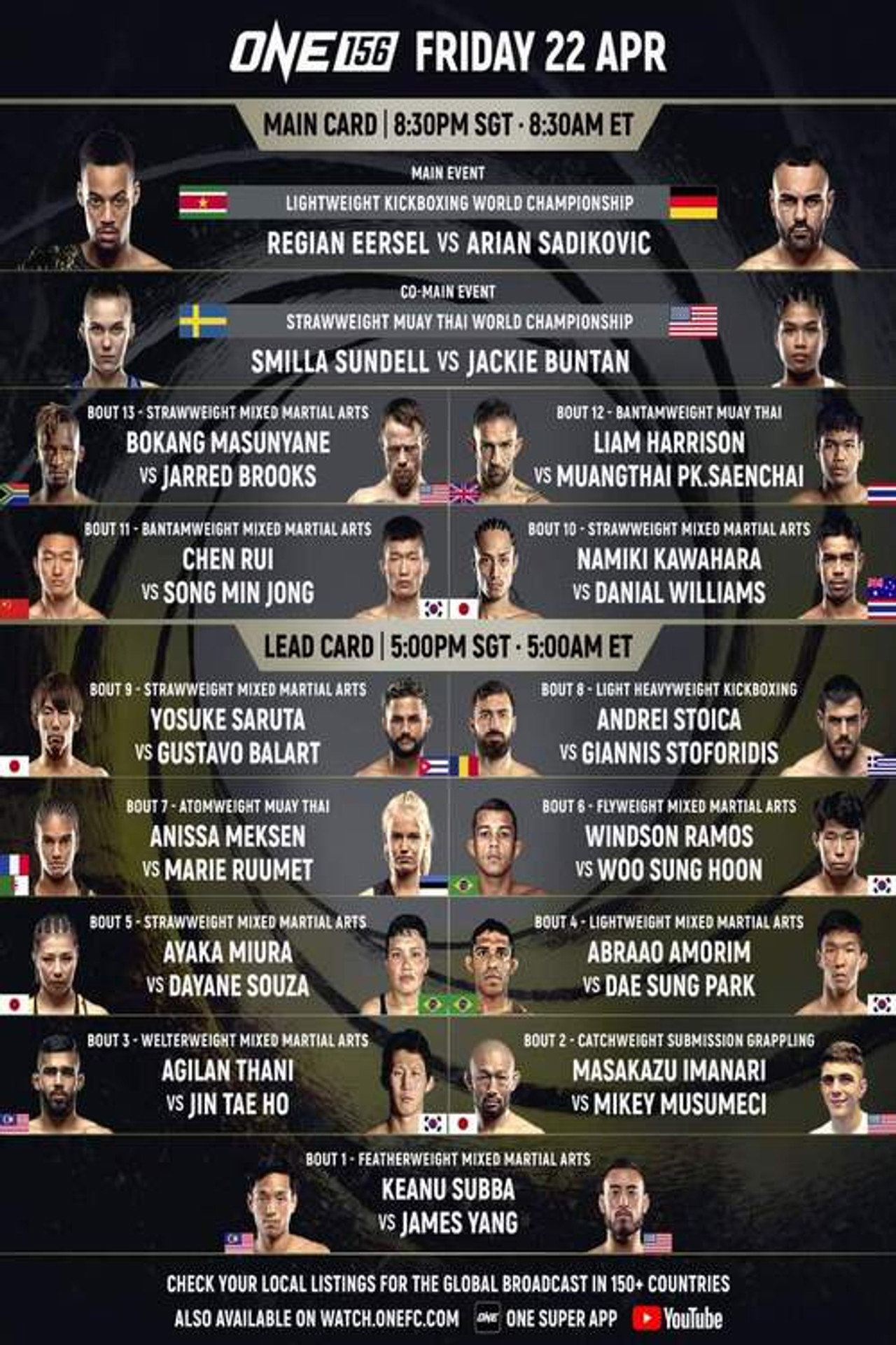 One Championship: ONE 156 Backdrop