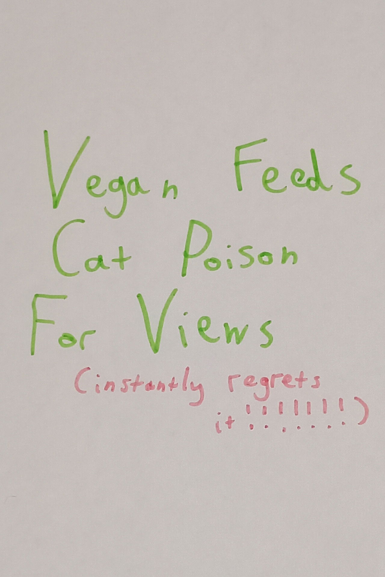 Vegan Feeds Cat Poison For Views Backdrop