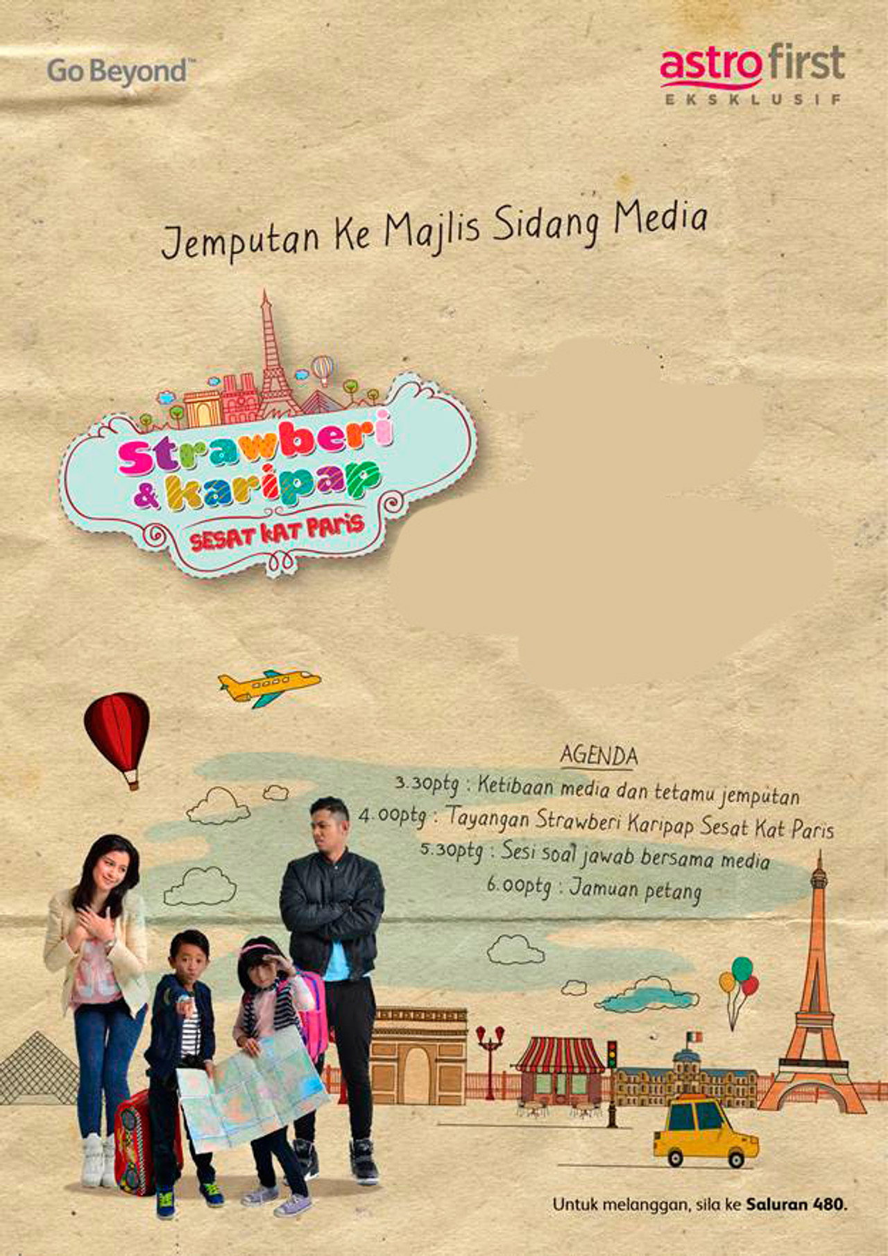 Strawberi Karipap Sesat Kat Paris Backdrop