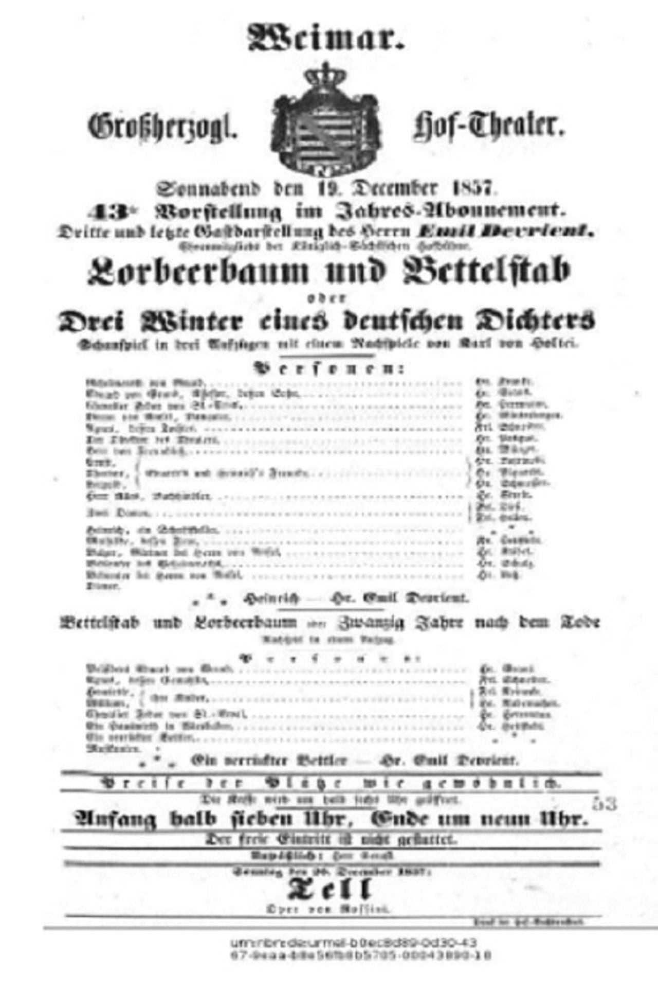 Lorbeerbaum und Bettelstab filmaffisch