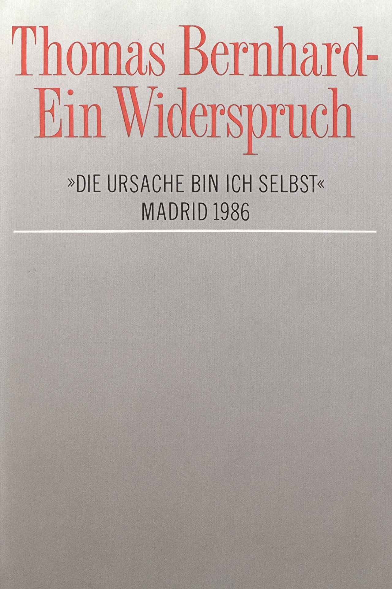 Thomas Bernhard – Ein Widerspruch. »Die Ursache bin ich selbst« Backdrop