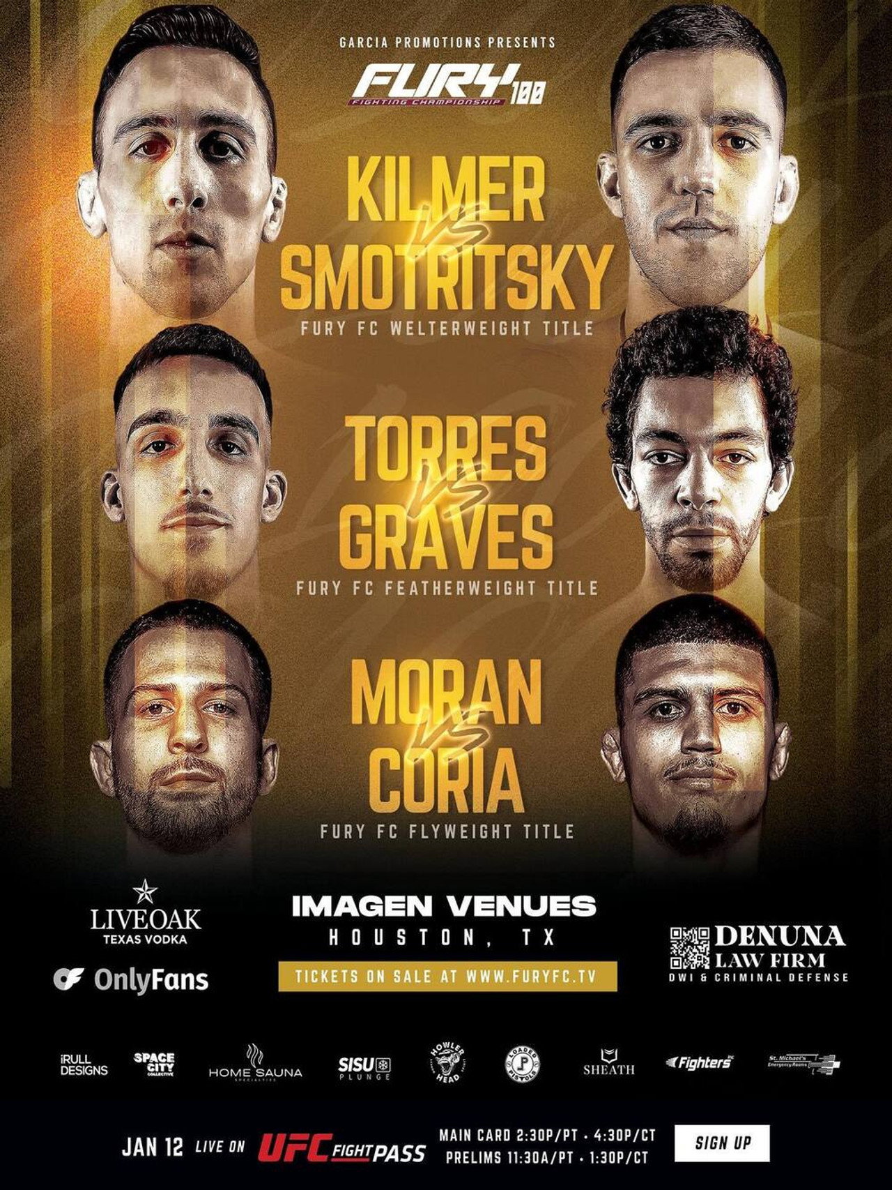 Fury FC 100: Kilmer vs. Smotritsky poster