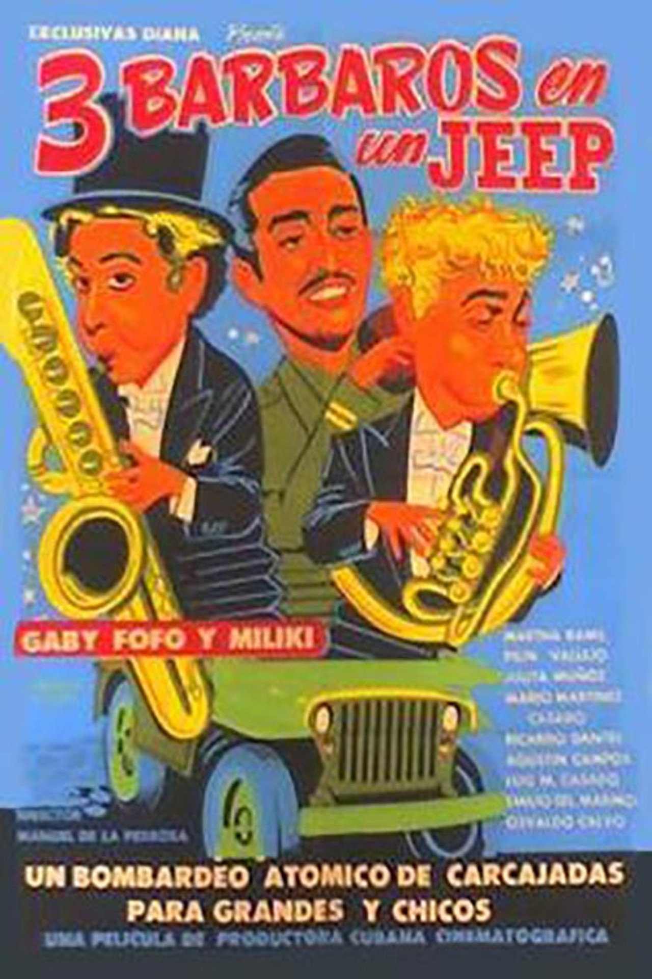 Tres barbaros en un jeep Backdrop