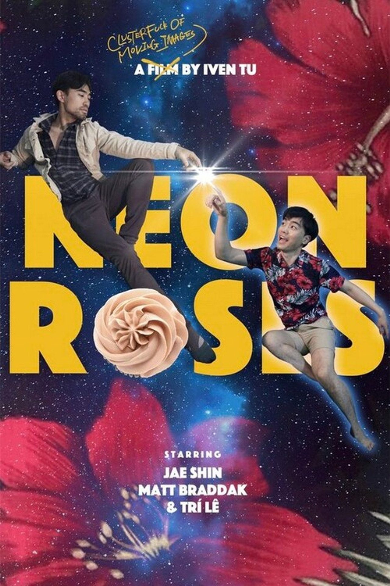 Neon Roses Backdrop