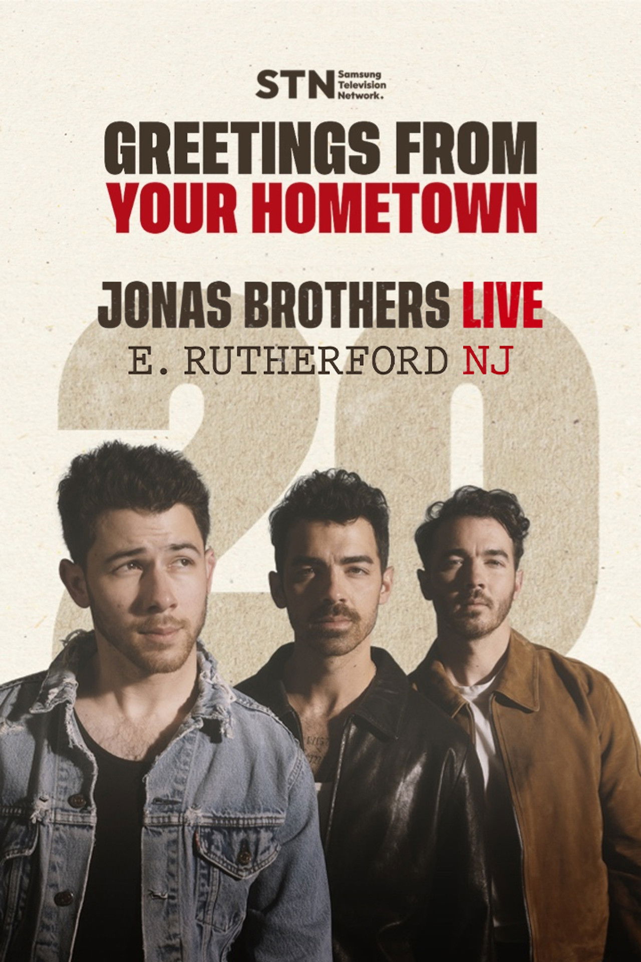 JONAS20 Greetings from Your Hometown - East Rutherford, NJ Backdrop